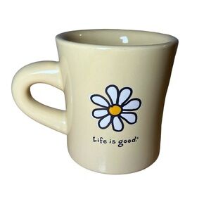 Life is Good “do what you like” daisy coffee mug yellow
